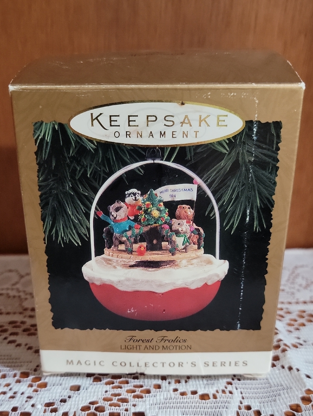 Hallmark Light And Motion Keepsake Ornament Forest Frolics Holiday Ornament
